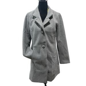 Allegra K Grey Wool Pleated Tailored Coat  – NWT, Size Small